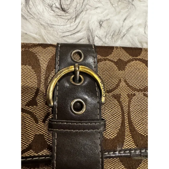 Women's Coach Brown & Beige Signature Canvas Wallet One Size - Picture 2 of 11